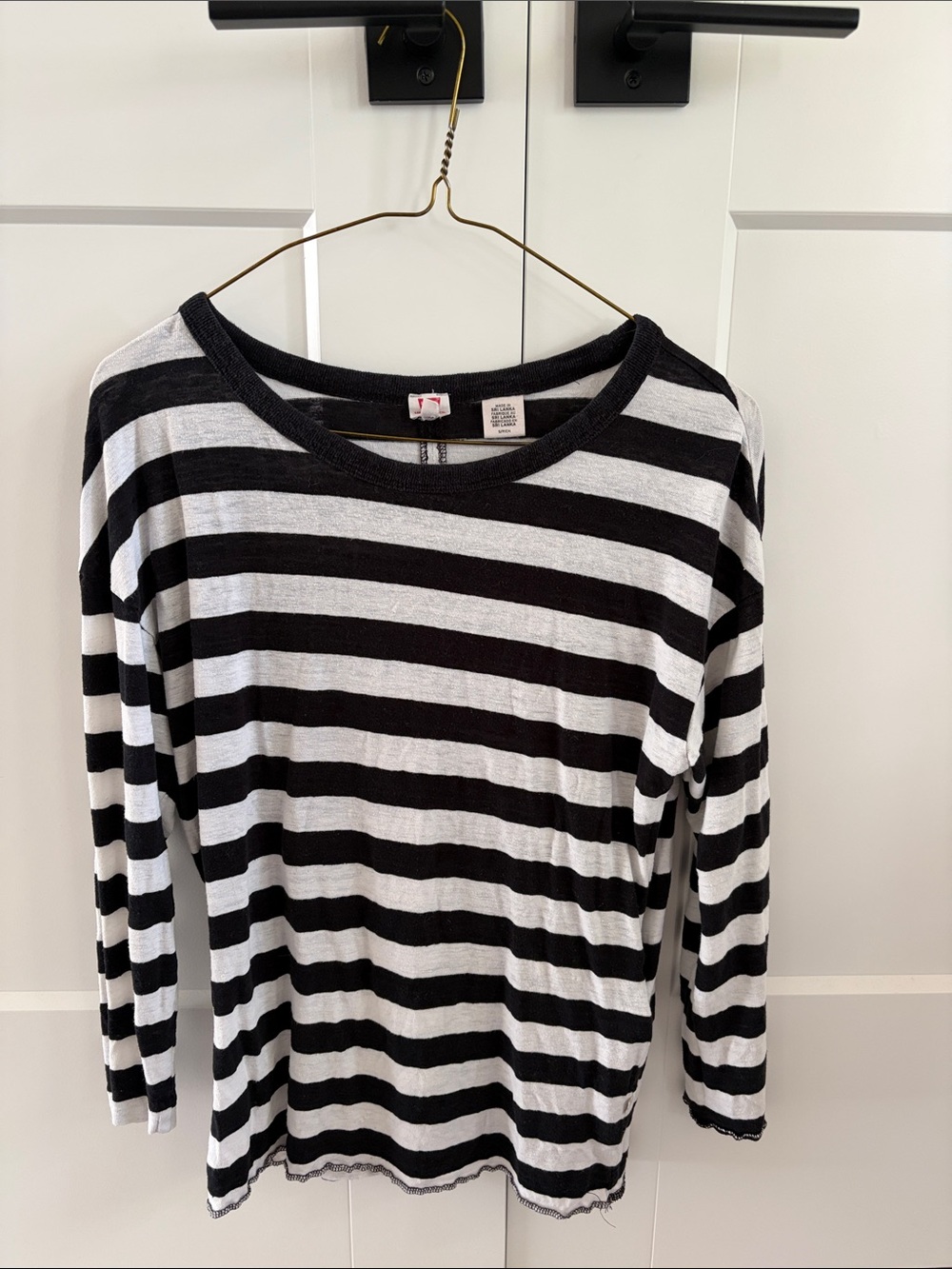 Levi's Black & White Striped Long Sleeve Tee